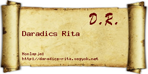 Daradics Rita névjegykártya