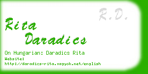 rita daradics business card